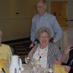 1948 ladies Mable Rochwell, Carlyce Wollenman Gregor and Dottie South Batchman with Bill Ridel '44